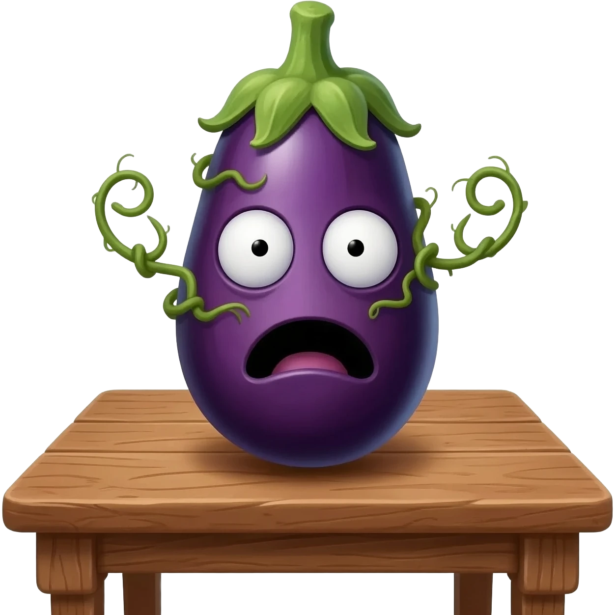 terrified eggplant emoji