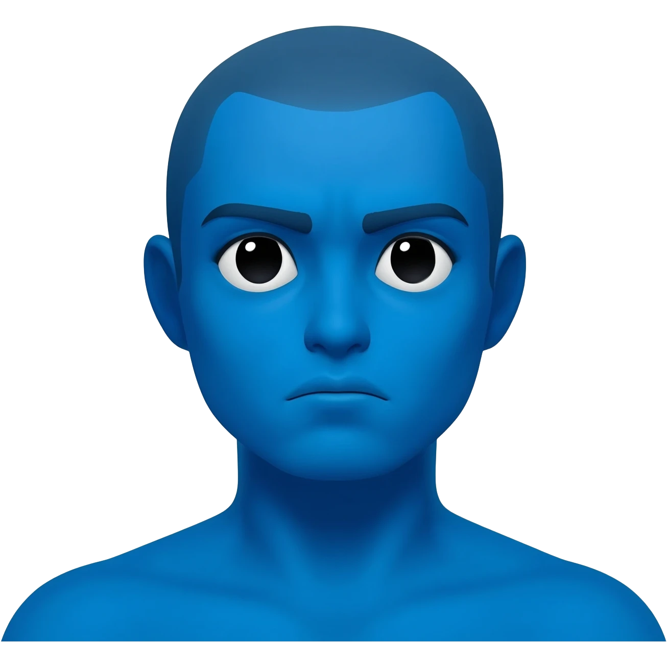 Make a blue emoji thousand yard stare emoji