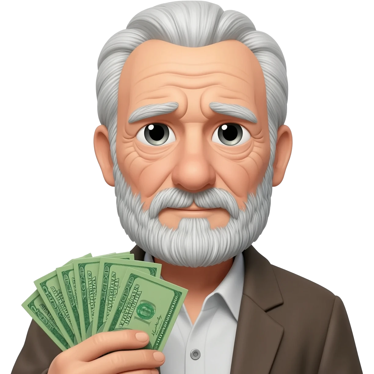 old man with pile of cash emoji