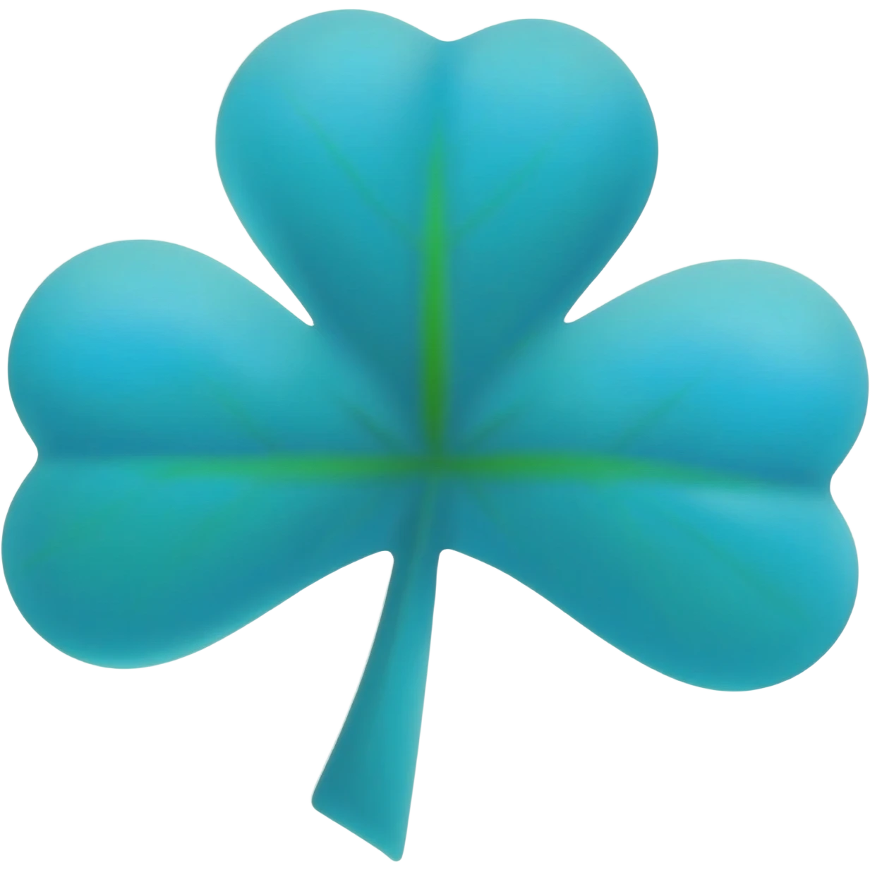 A blue shamrock emoji