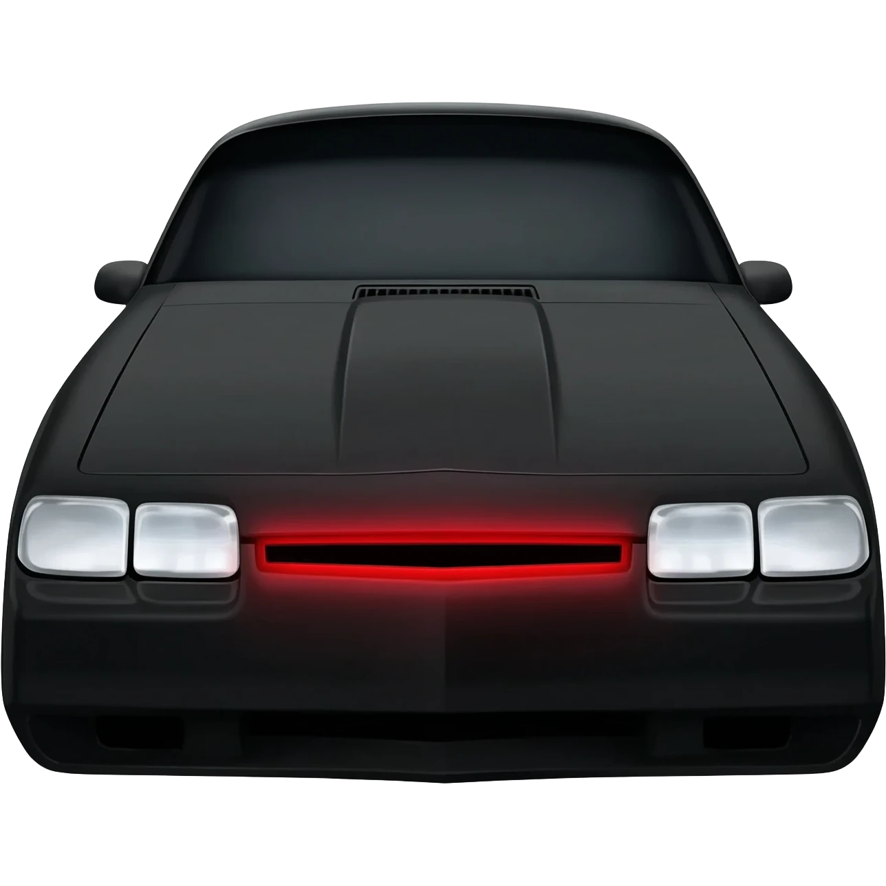 KITT the black Trans Am from the Knight Rider TV show with the strip of red lights at the front of the hood emoji