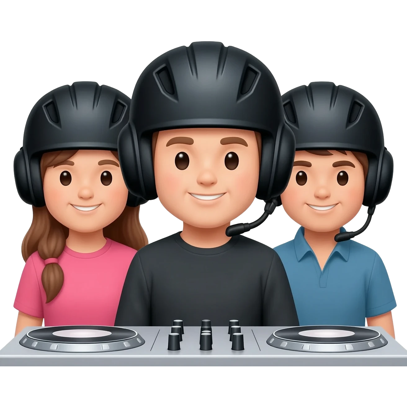 Trio dj with dj helmets emoji