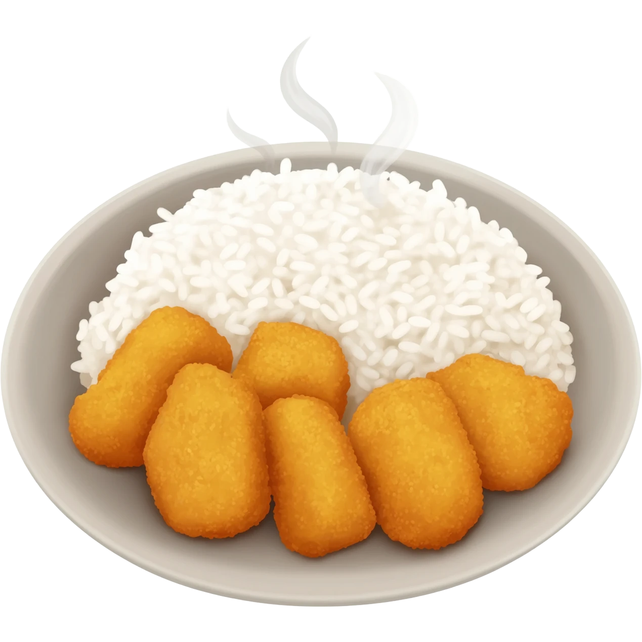 plate meal rice and nuggets hot emoji