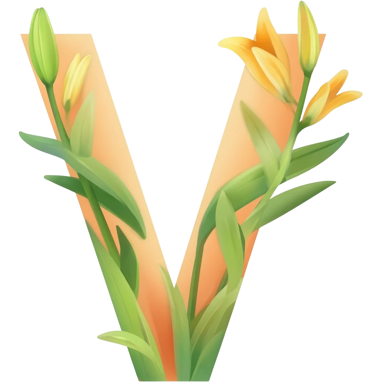 БУКВА V С ЛИЛИЯМИ emoji