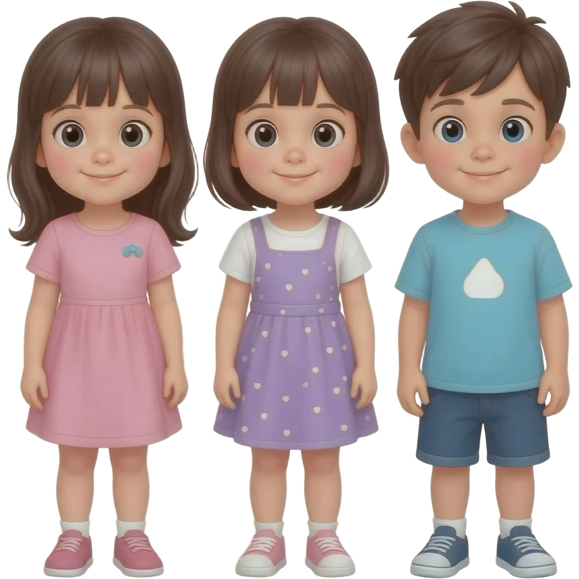 여아2남아1 귀여운 4살 삼둥이 applestyle emoji