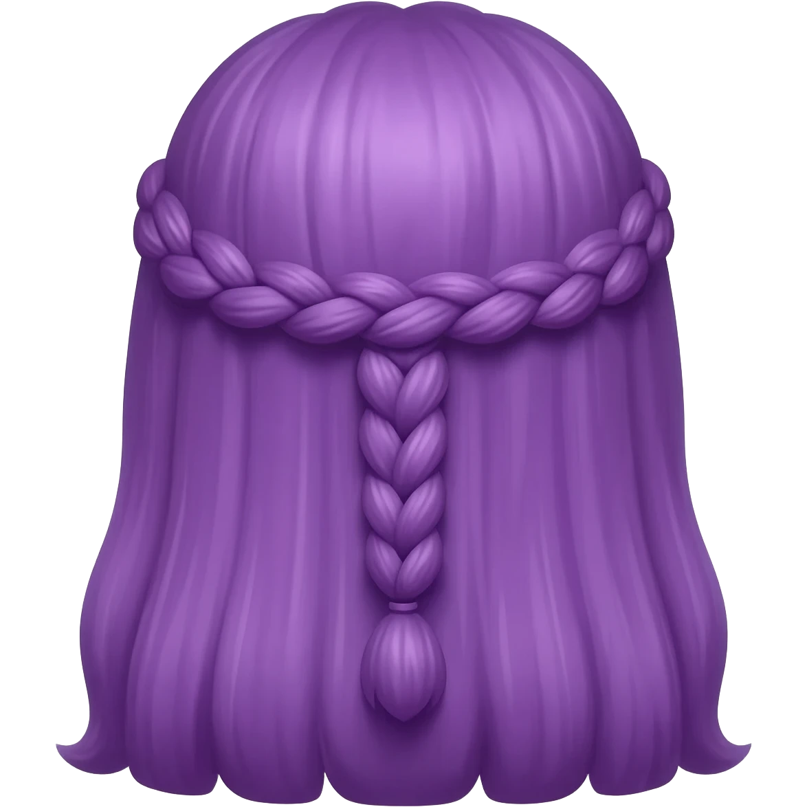 solo capelli viola molto lunghi raccolti in una treccia che parte dalla fronte emoji