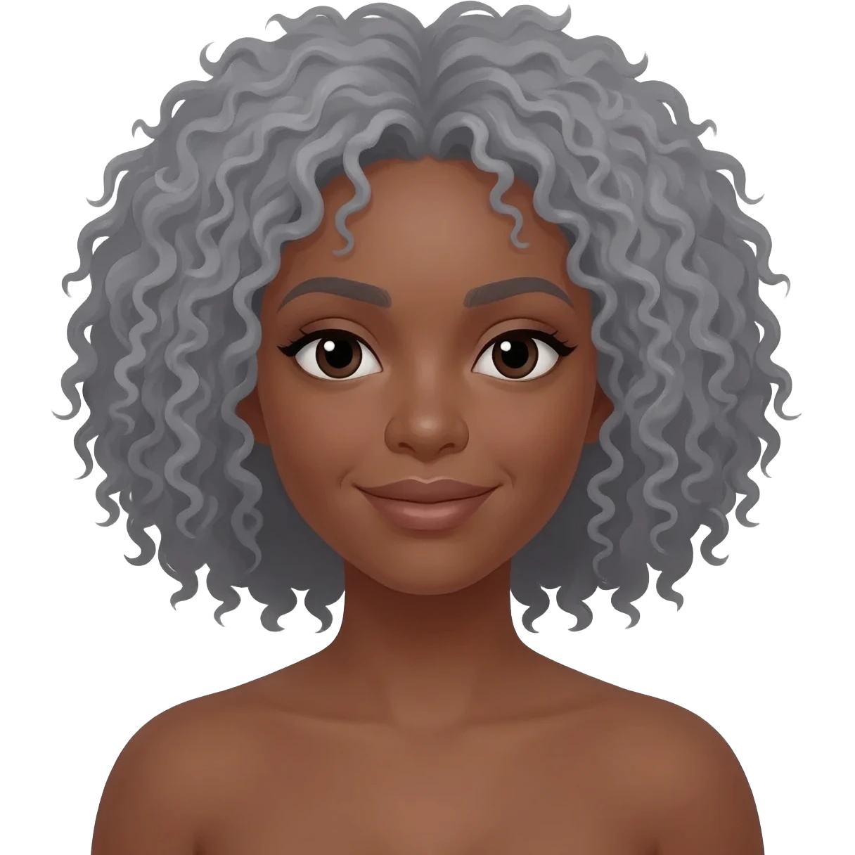 black woman with gray curls emoji