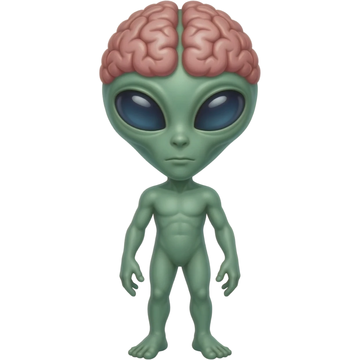 Dmt alien with enlarged brain emoji