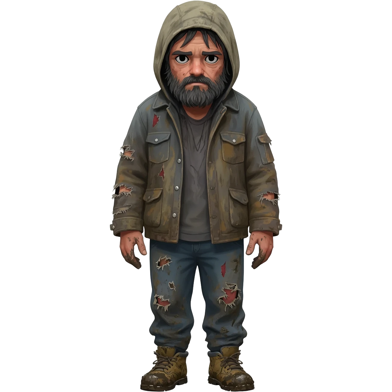 very dirty looking homeless person emoji