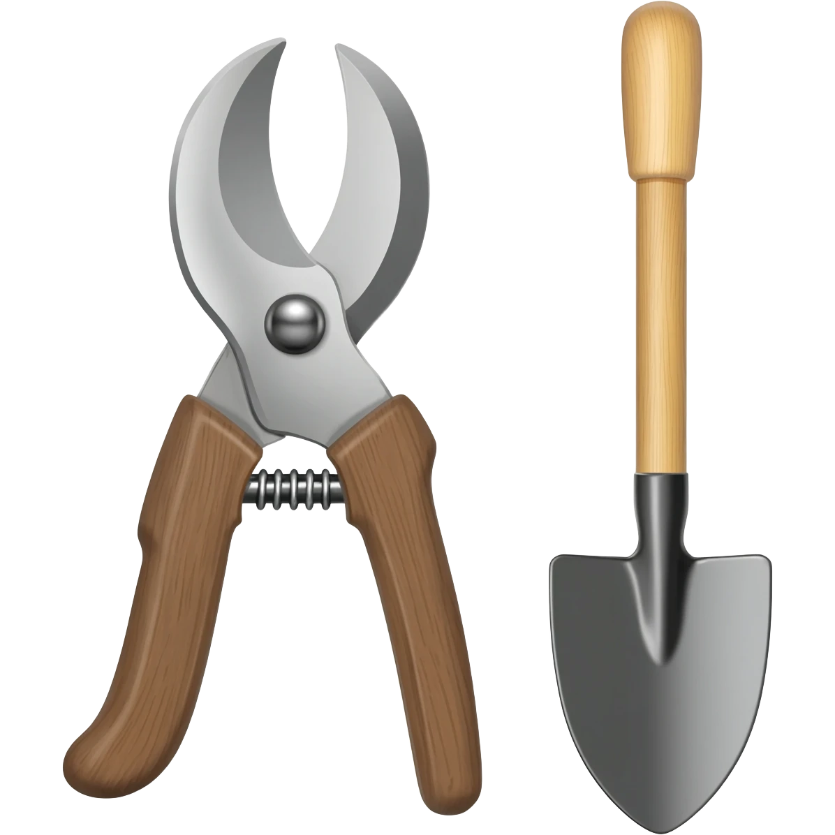 outils de jardin sécateur pelle emoji