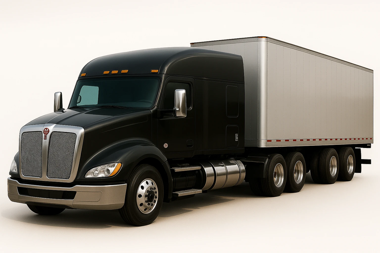 Increase realism to the absolute maximum for this 2026 Kenworth T680 Flat Top semi sleeper—true-to-life details, lighting, chrome, and paint reflections, no air filters, flat top sleeper cab emphasized, no background. Make it look like a real truck photo. emoji