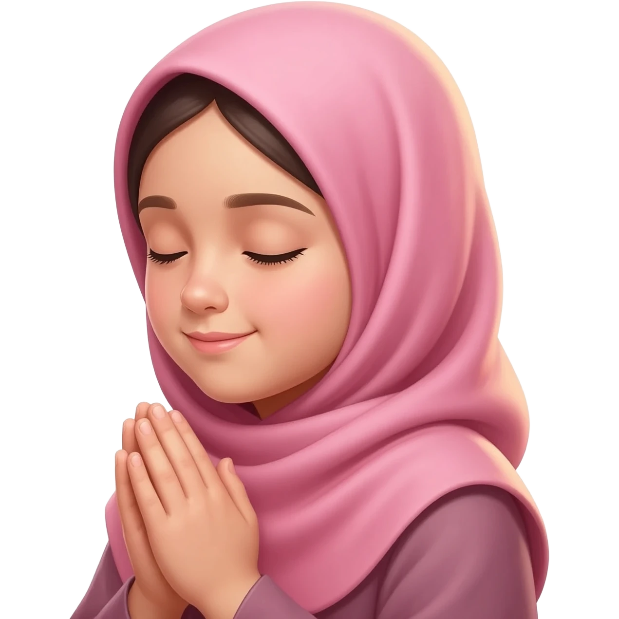 hijab pink girl praying emoji