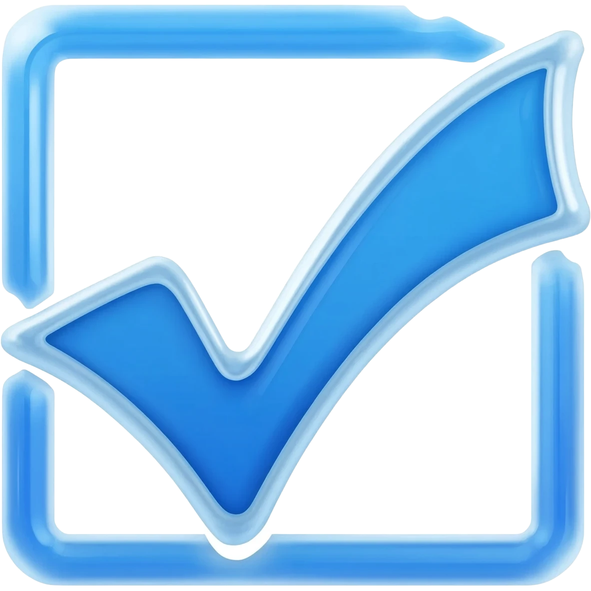 Синию галочку как в лайке контур волнисттй линией emoji