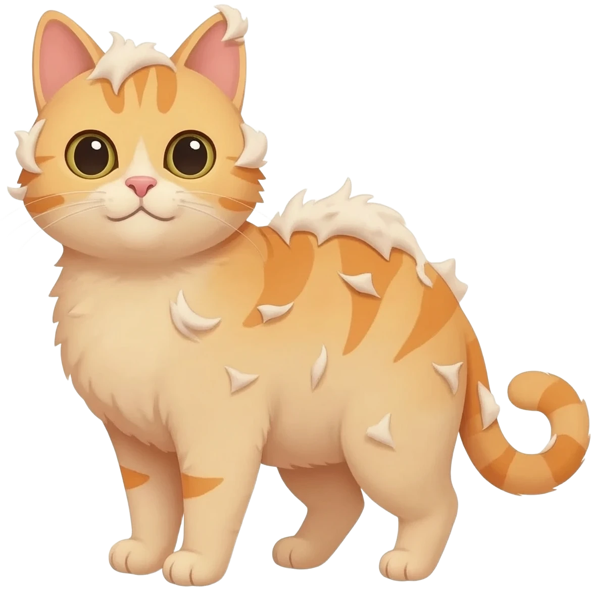 The cat is losing hair in chunks emoji