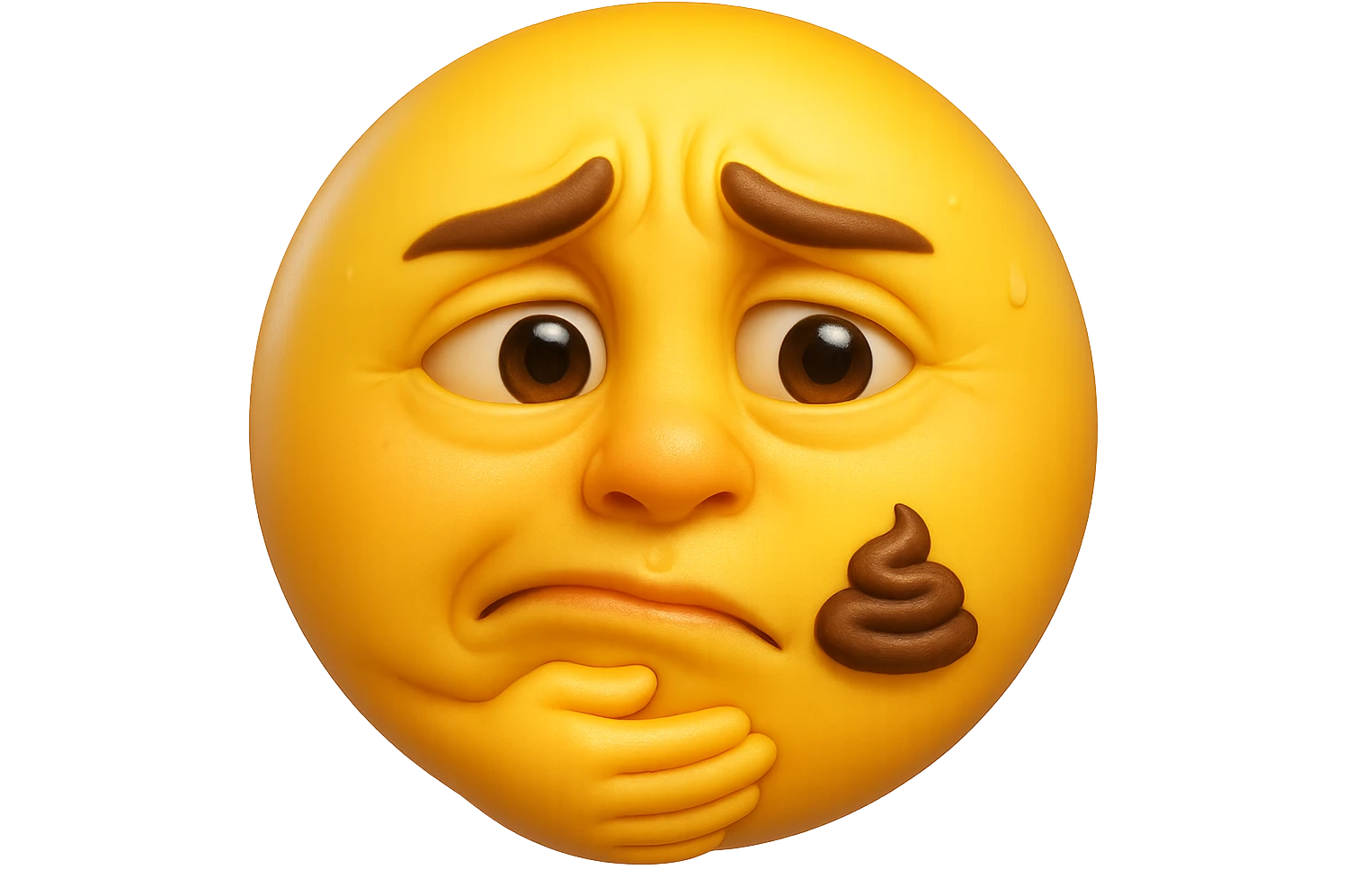 emoji stile iphone che riguarda l'argomento "stipsi/andrò al bagno oggi?", iperrealistico 4k emoji