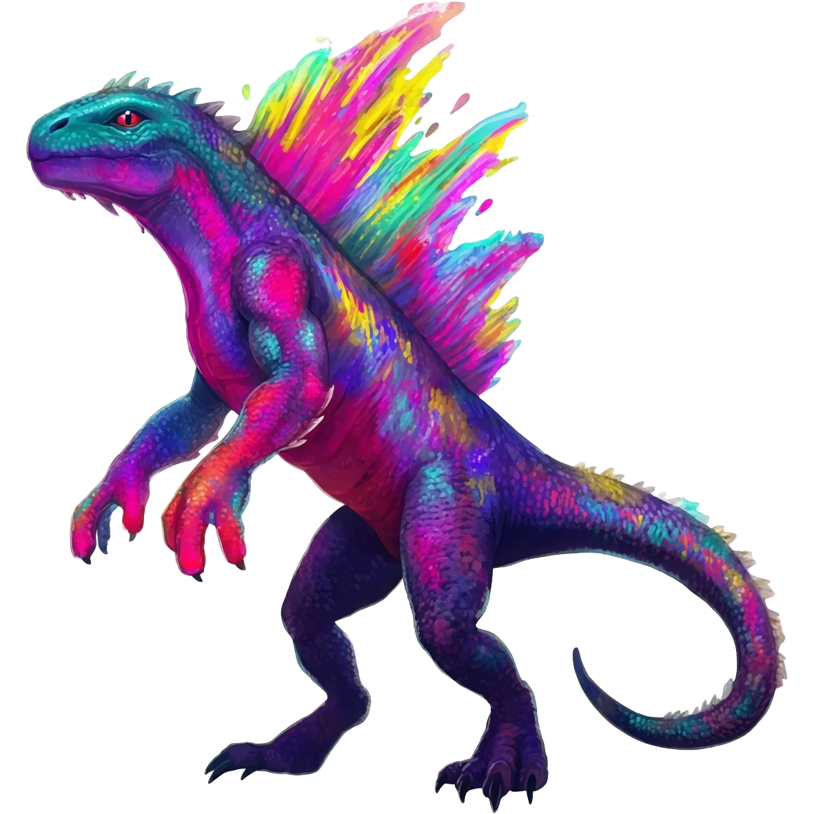 Colorful splash-marked La Creatura fantasy creature  emoji