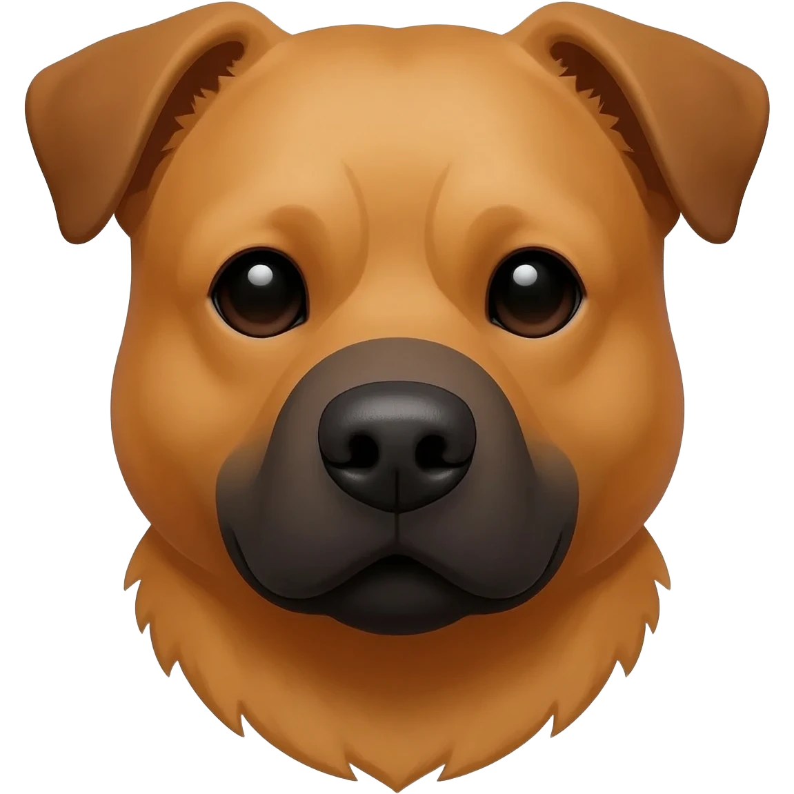 Just face and neck of a bentley star Australian cattle dog with red body and red chest and has a dark muzzle emoji