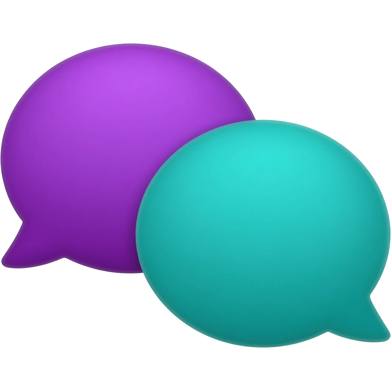 two overlapping purple and teal speech bubbles emoji