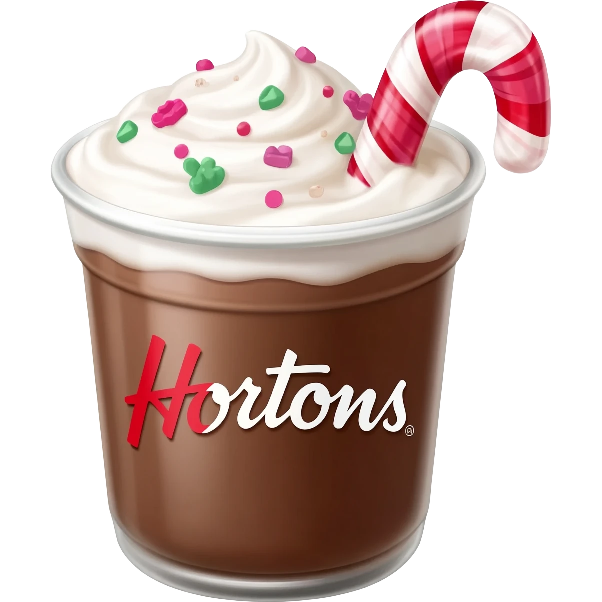 Tim Hortons candy cane hot Chocolate emoji