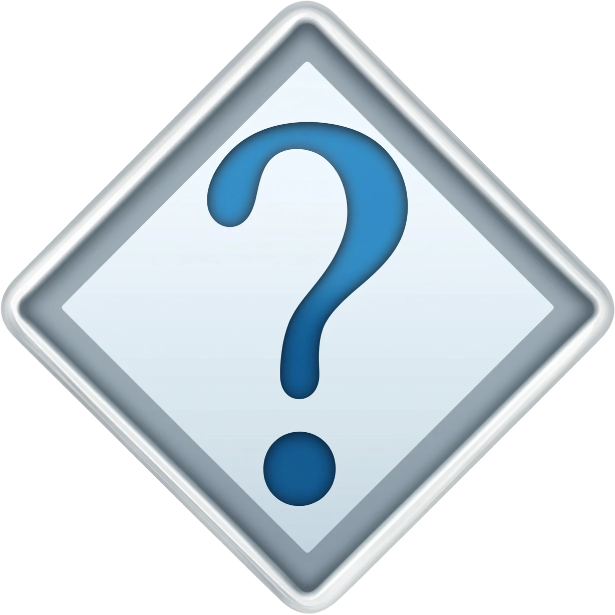 Draw a question mark inside a diamond. emoji