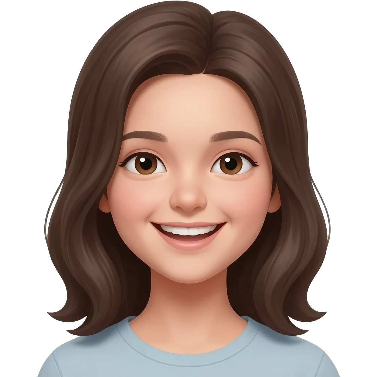 realistic girl image with beautiful smile and face emoji