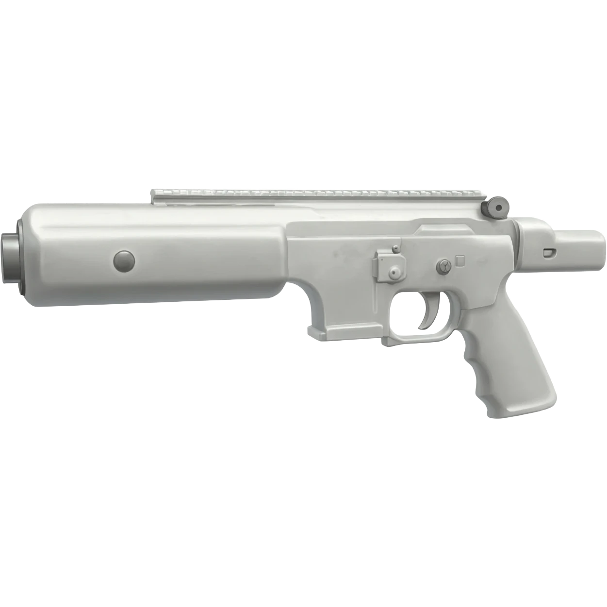 crea un rifle de color guard de color blanco y sin cartucho en 3d emoji