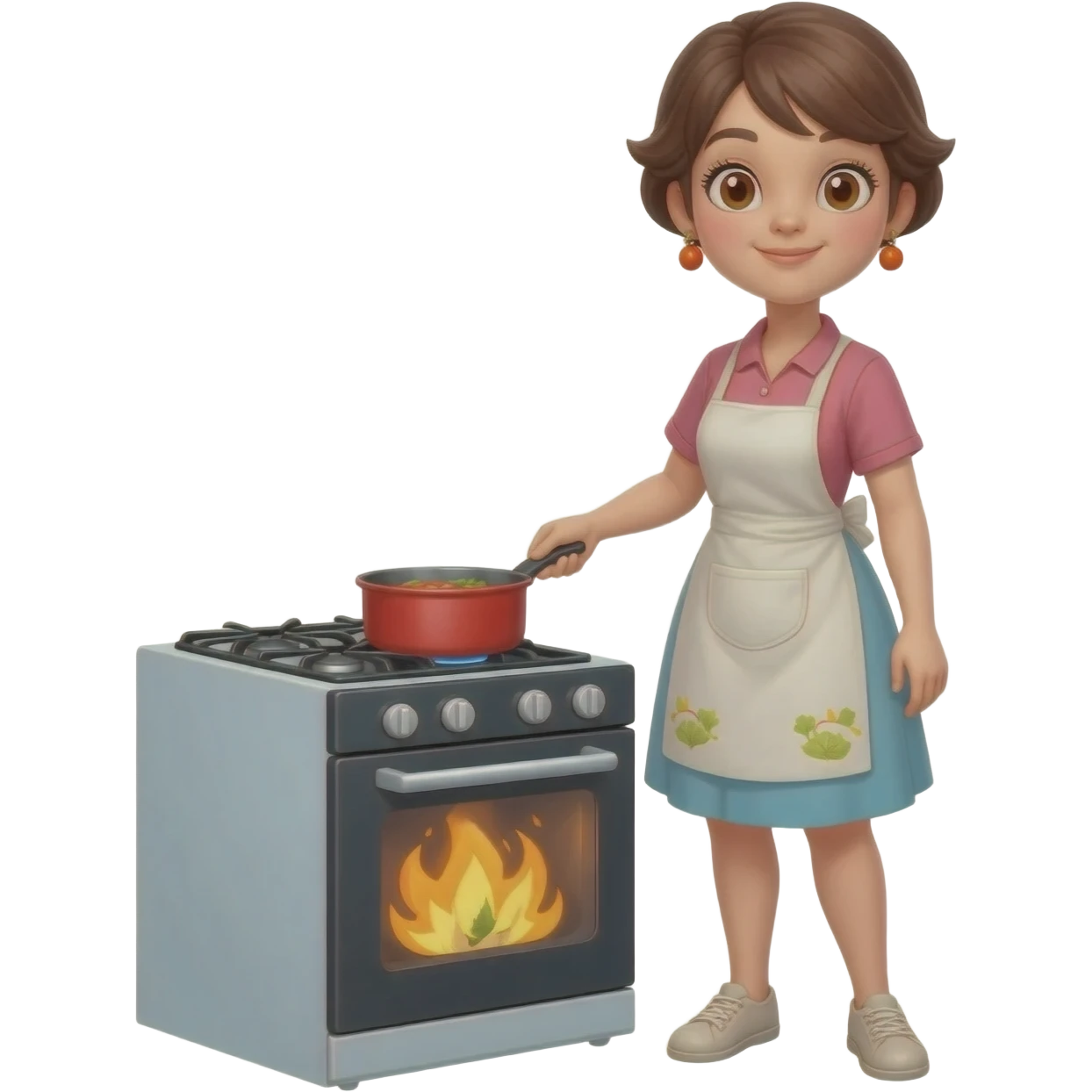 she is cooking home-made food emoji