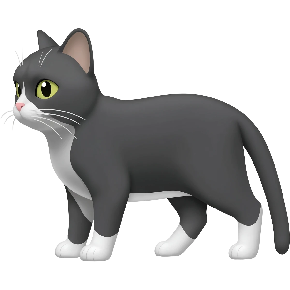 dark grey and white cat emoji