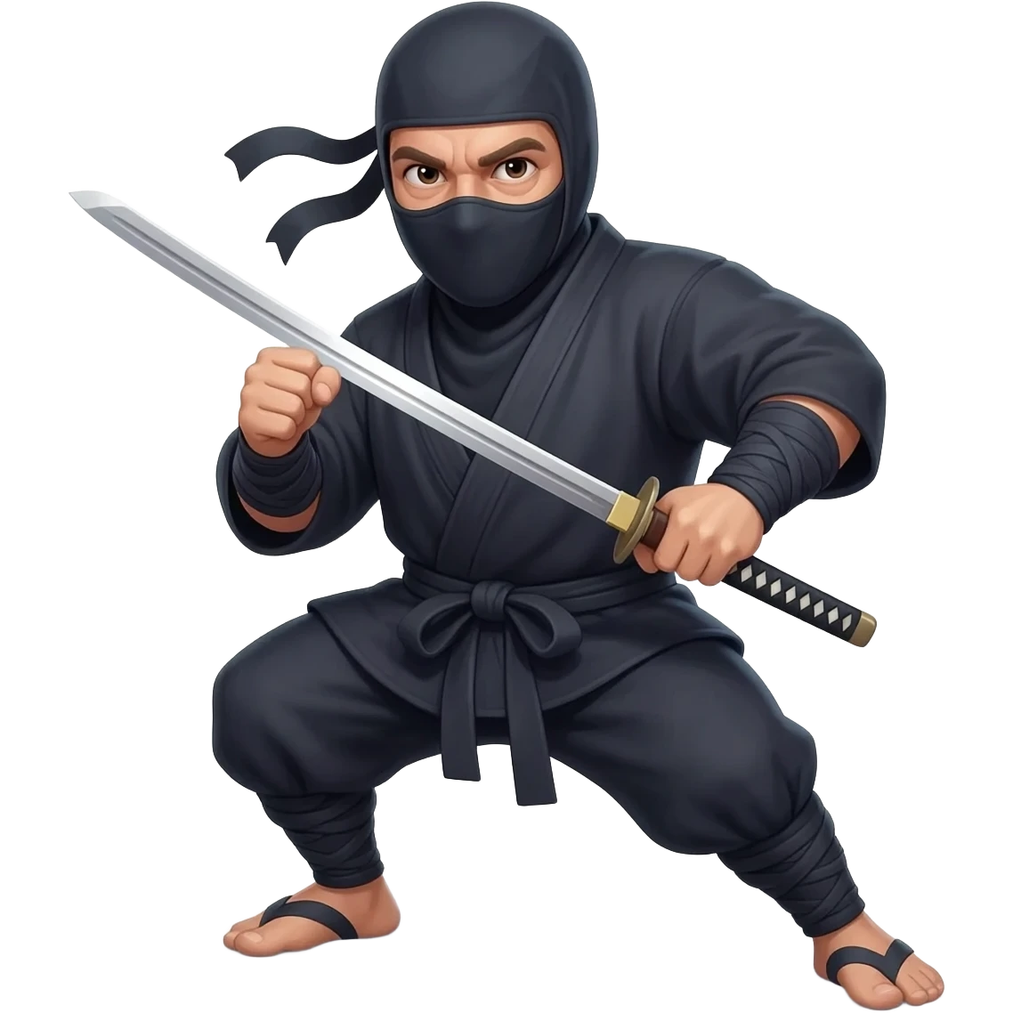 je souhaiterais un emoji ninja qui ait l'impression de force guerrière juste et sereine de Michael Dudikoff dans les films de ninja qu'il a fait dans les années 80 emoji