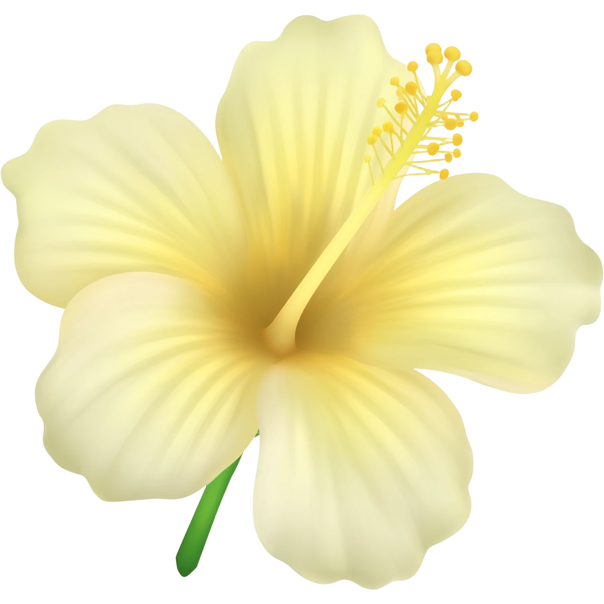 A pale yellow hibiscus emoji