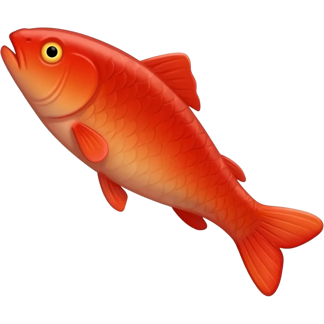 jumping realistic bright red herring with scales emoji