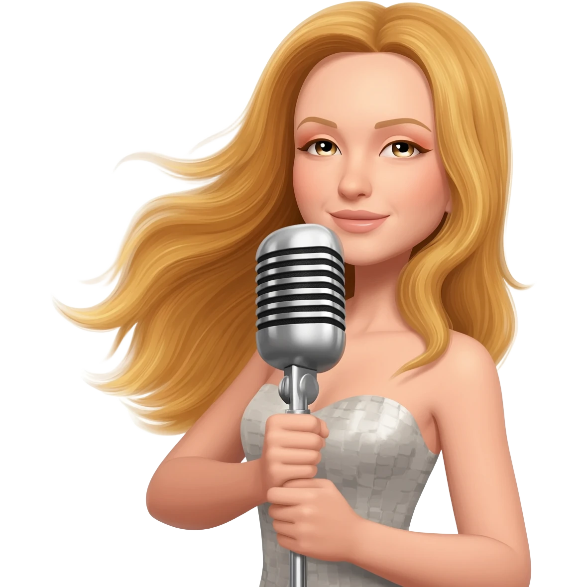 Long blonde hair female singer emoji