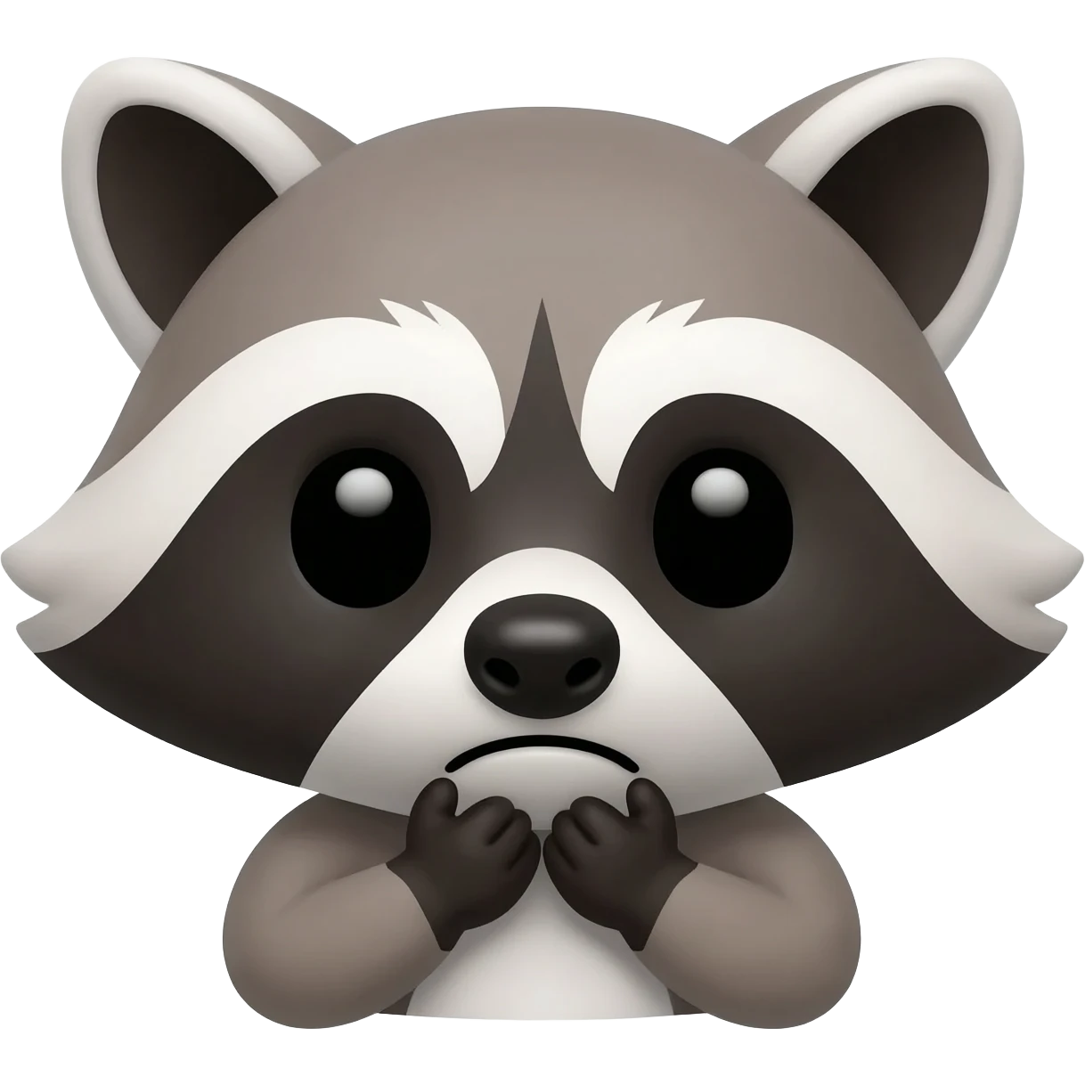 Cute Racoon gets choked by hands at the neck emoji