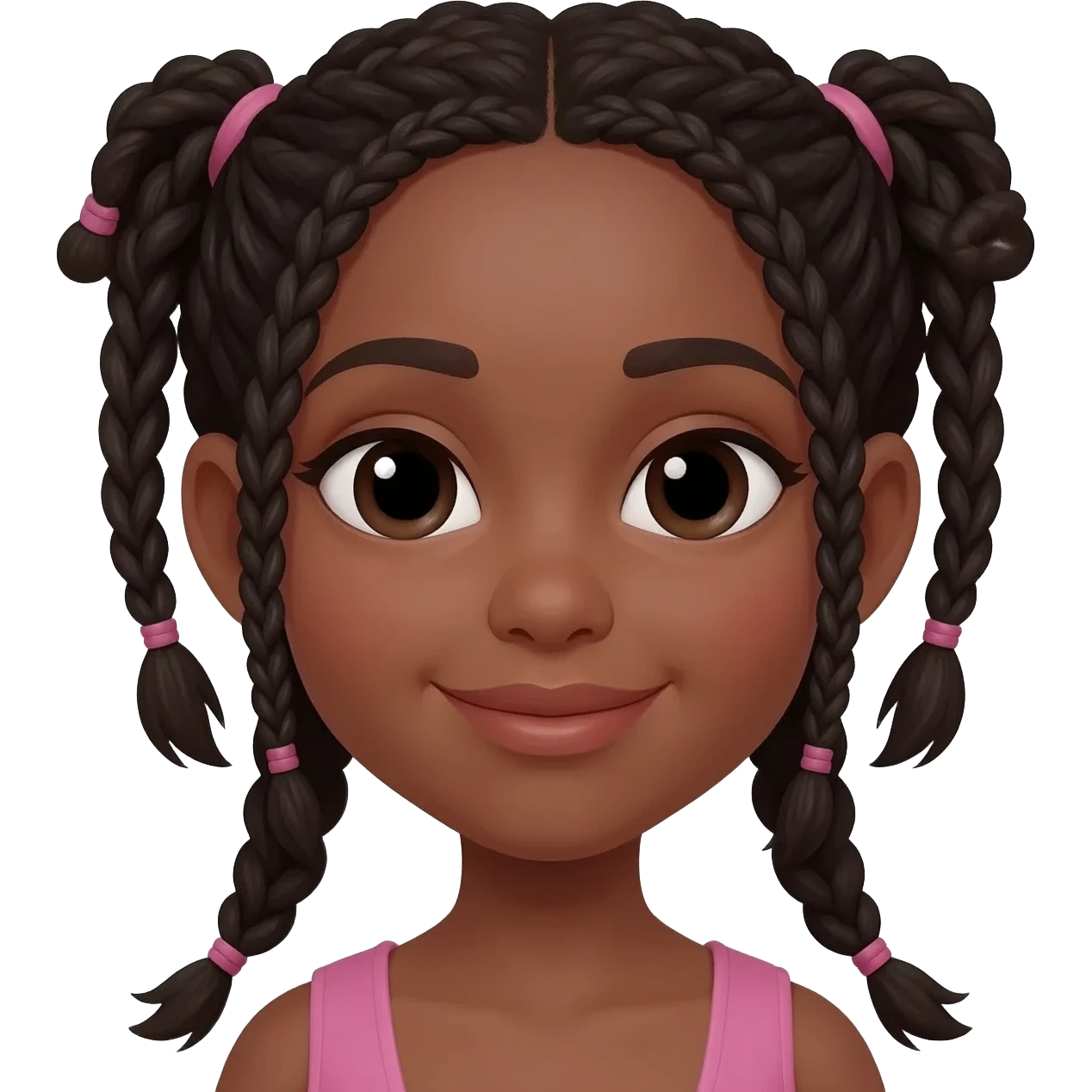 black girl with braids emoji
