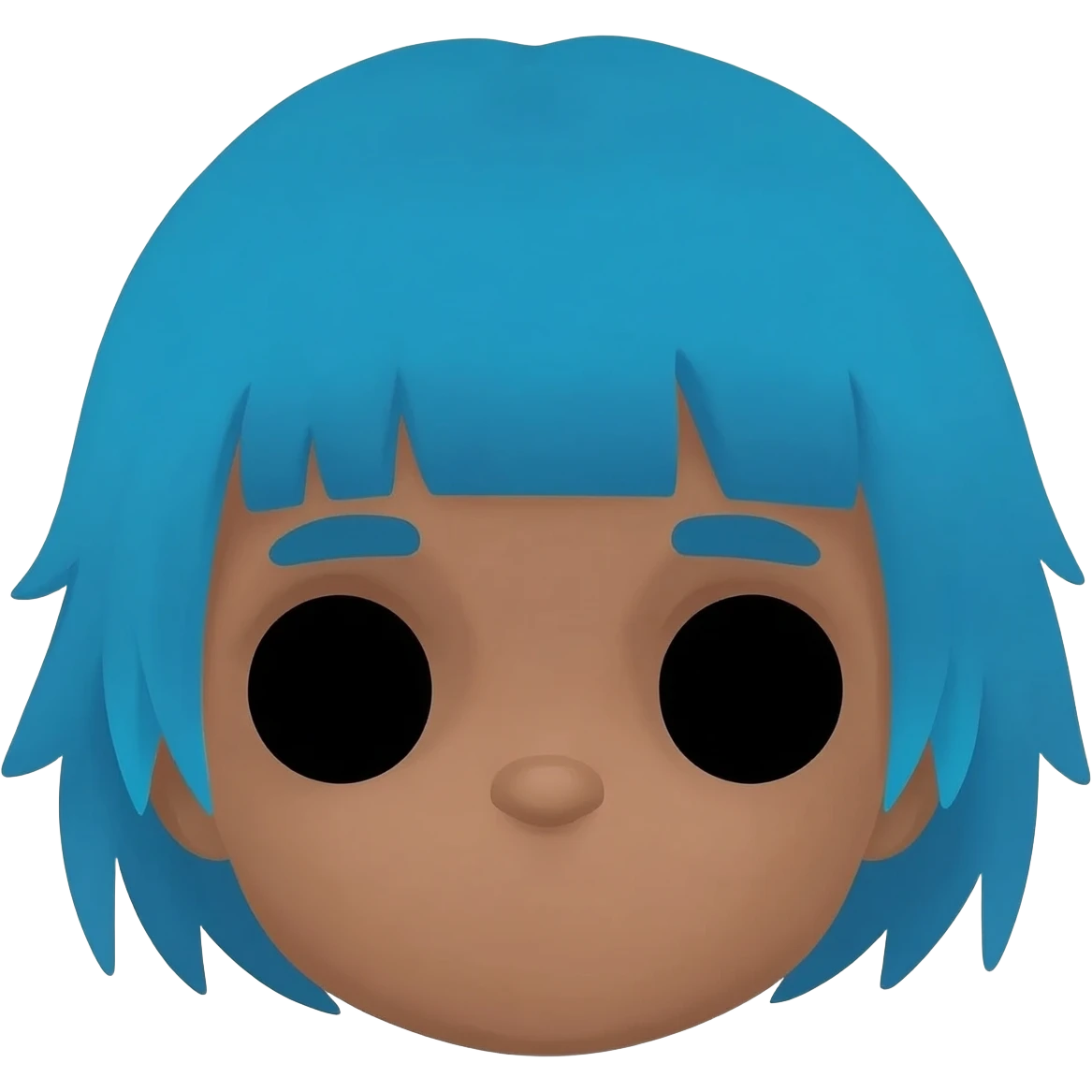gorillaz 2-d completely black eyes, blue hair emoji