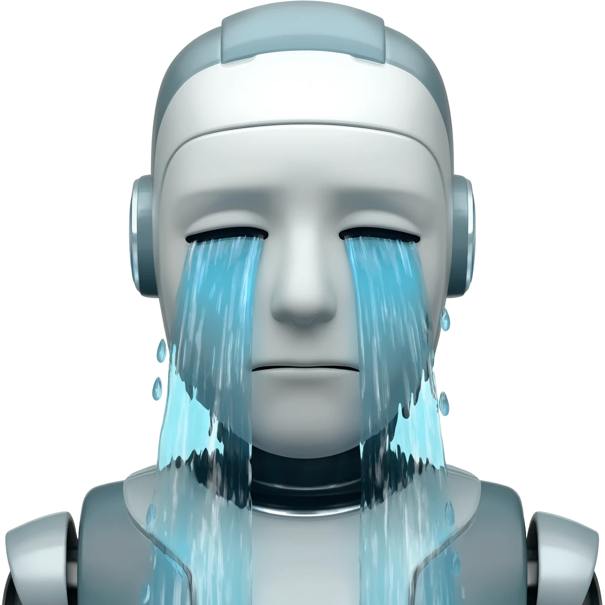 robot crying with streams of water coming out of his eyes emoji