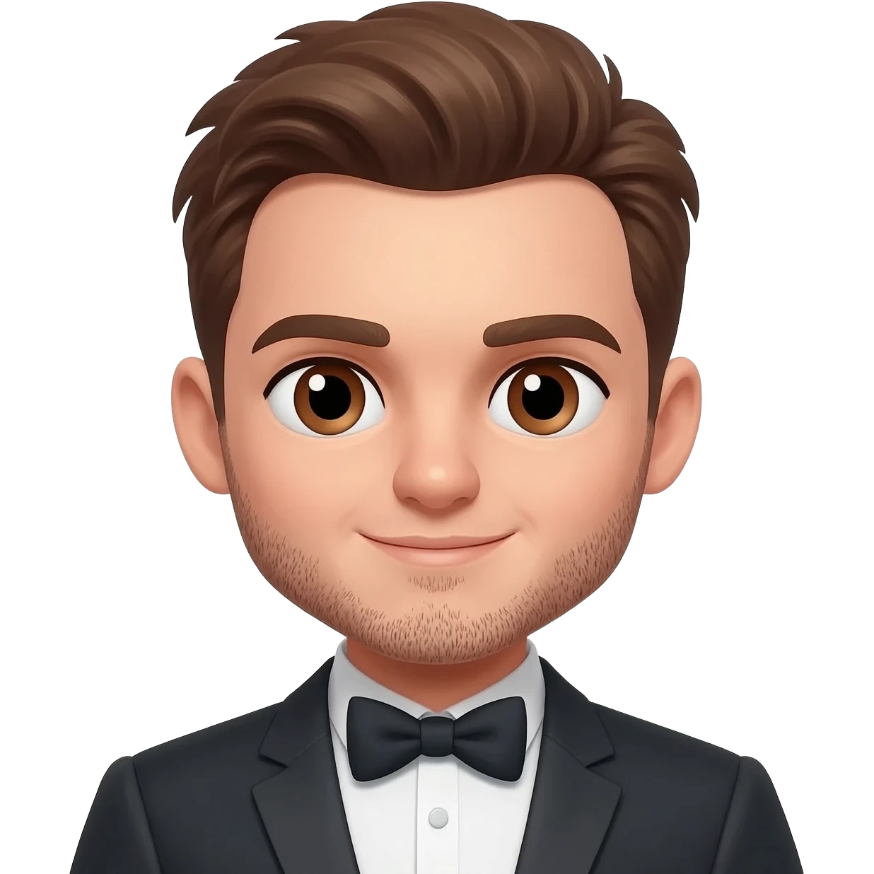 brown haired and eyed groom with stubble emoji