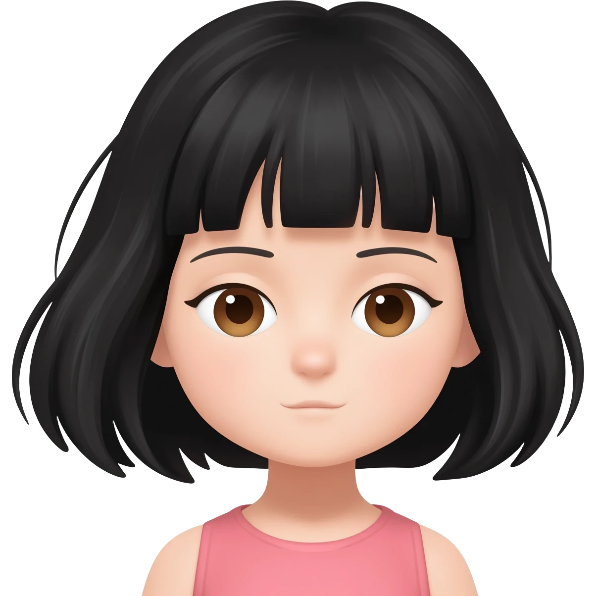 haz una niña con pelo negro ojos cafes y que este durmiendo emoji