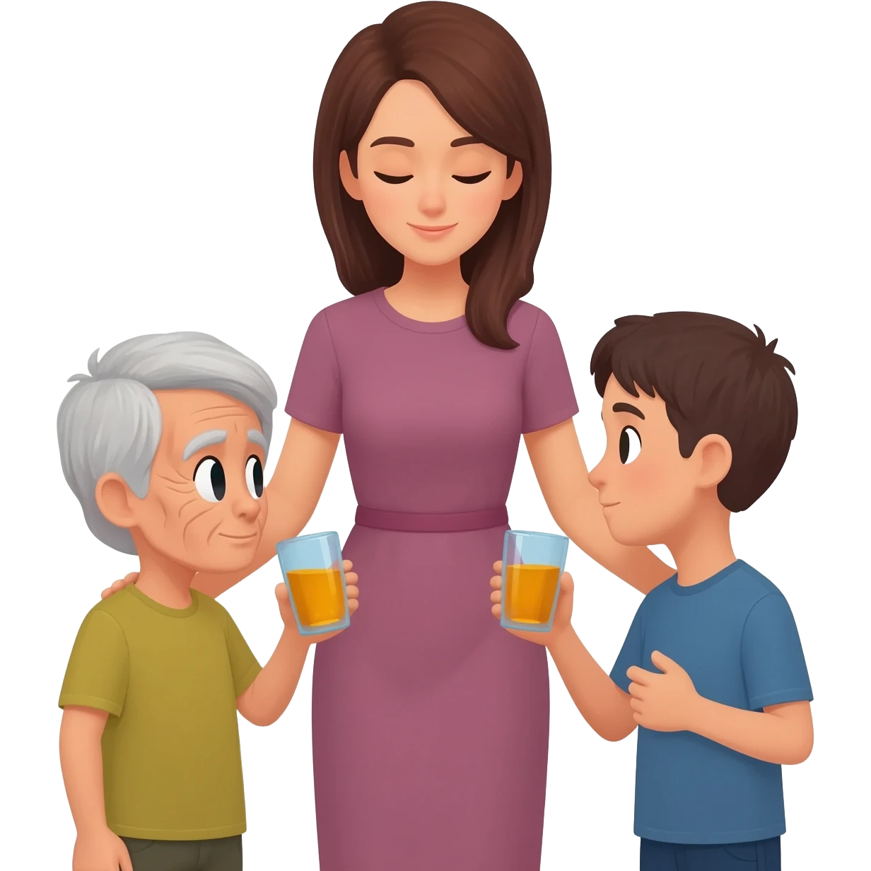 A woman emojie that looks after her old brothers while they are drinking emoji