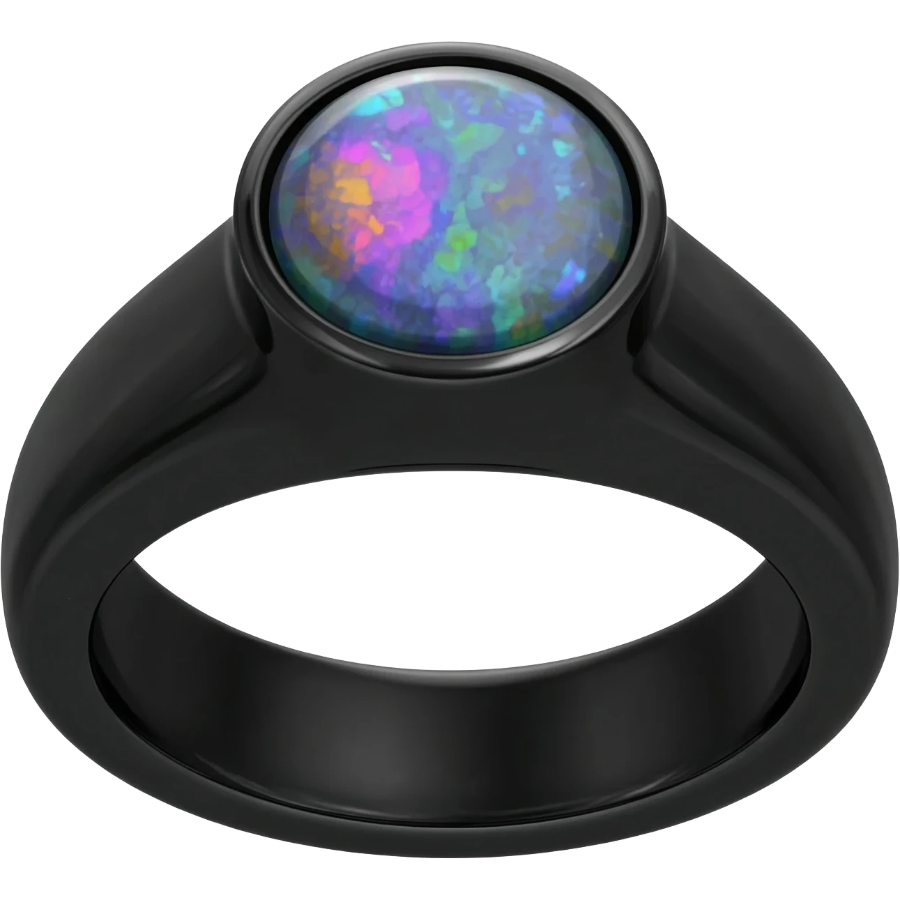 A Obsidian ring,with a Sunstone gem in the center emoji