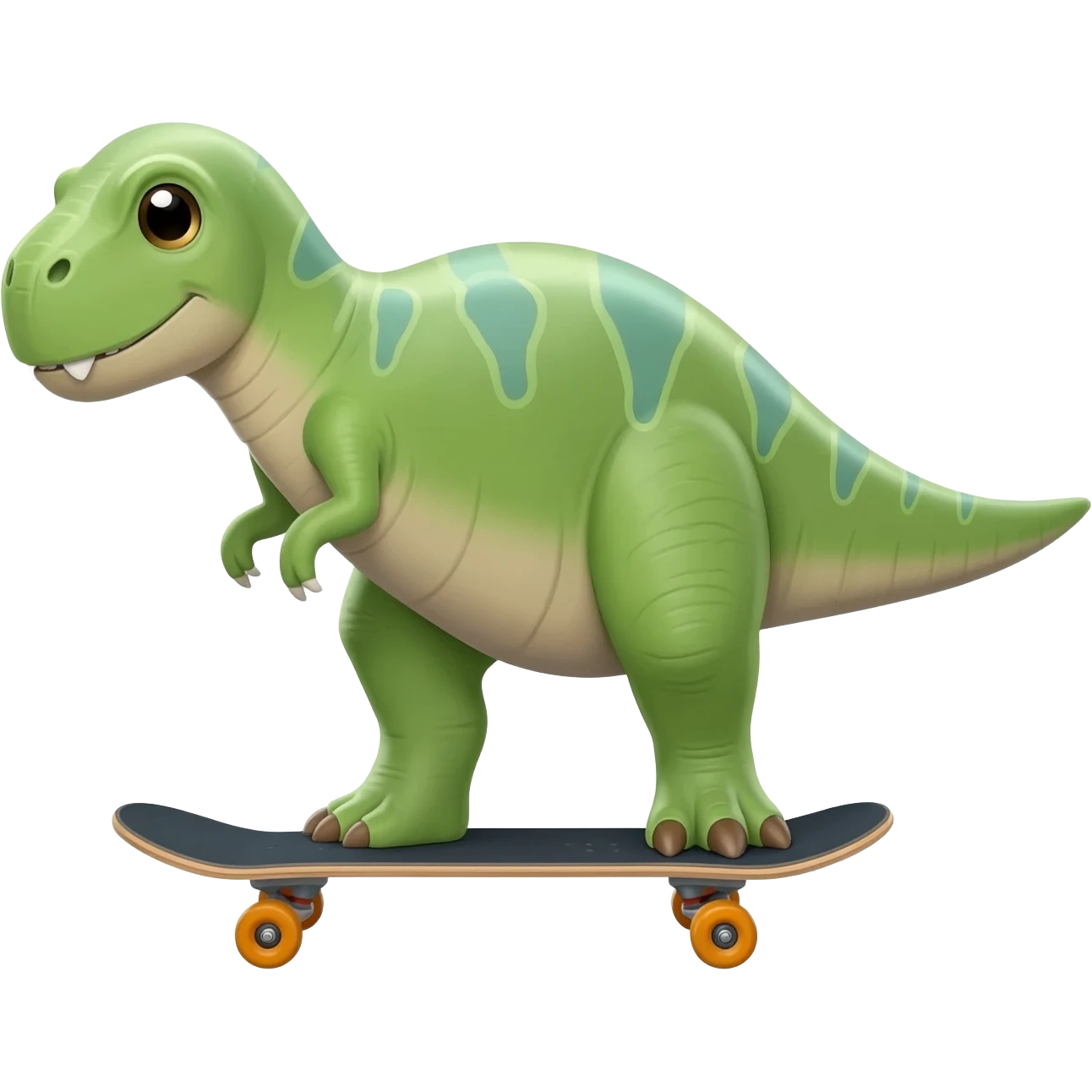 Dinosaur on a skateboard emoji