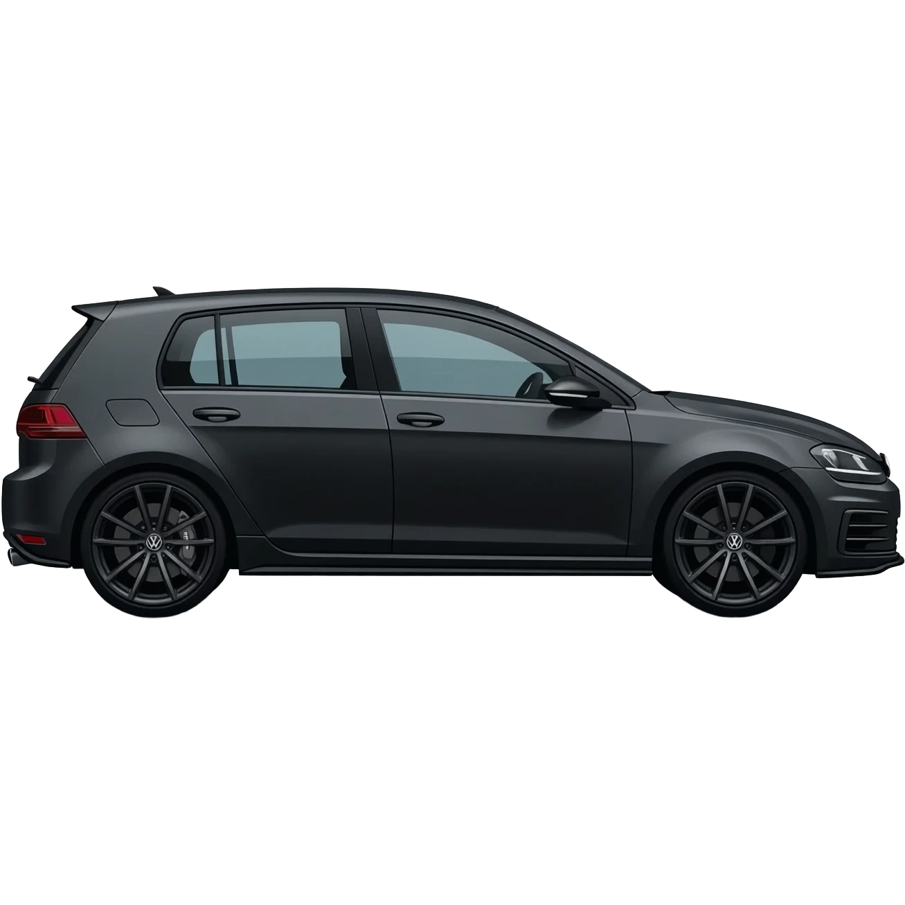 full golf r mk7 2016 black with black rims on the side emoji