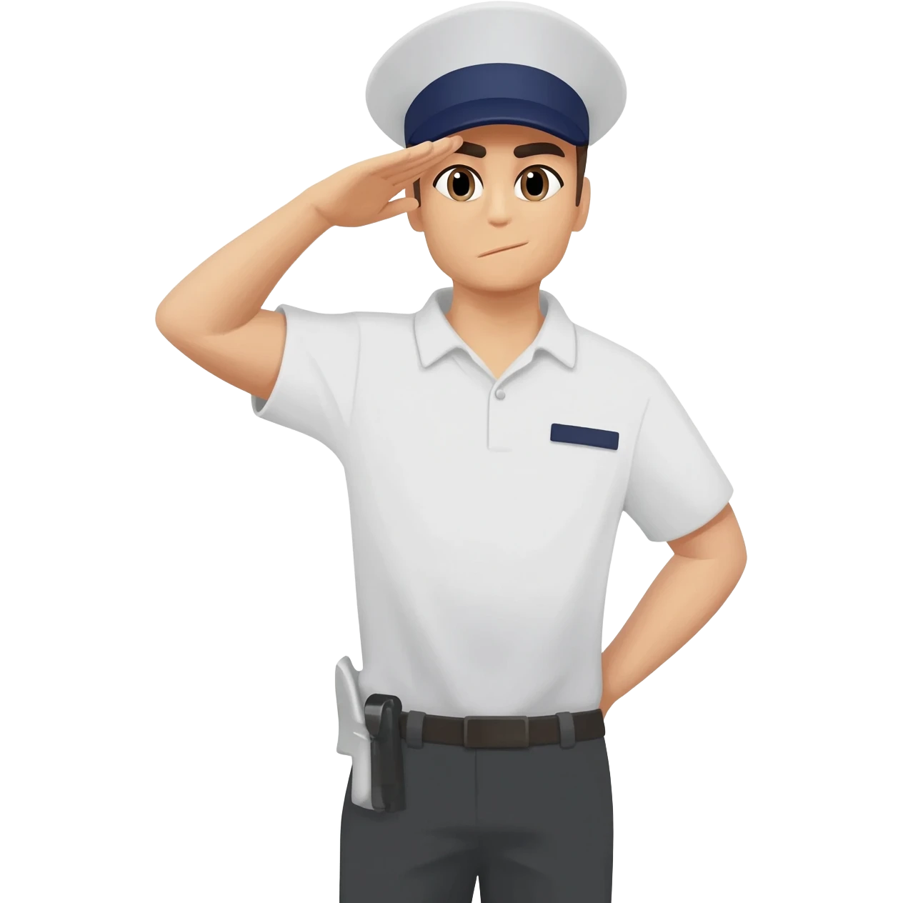 , instructor hat, and in a salute emoji