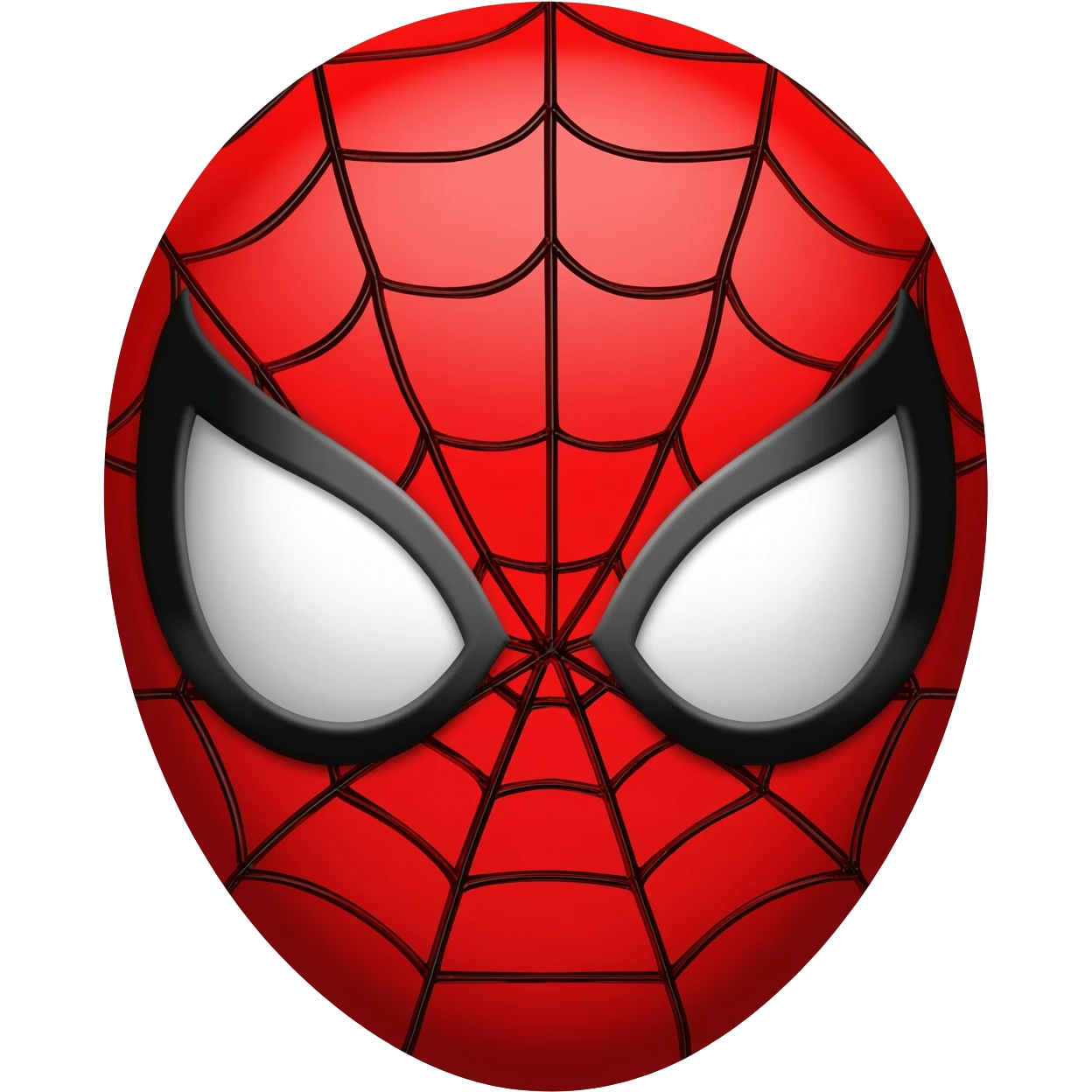Create a high-quality 3D emoji of Spider-Man's head, inspired by the classic comic style emoji