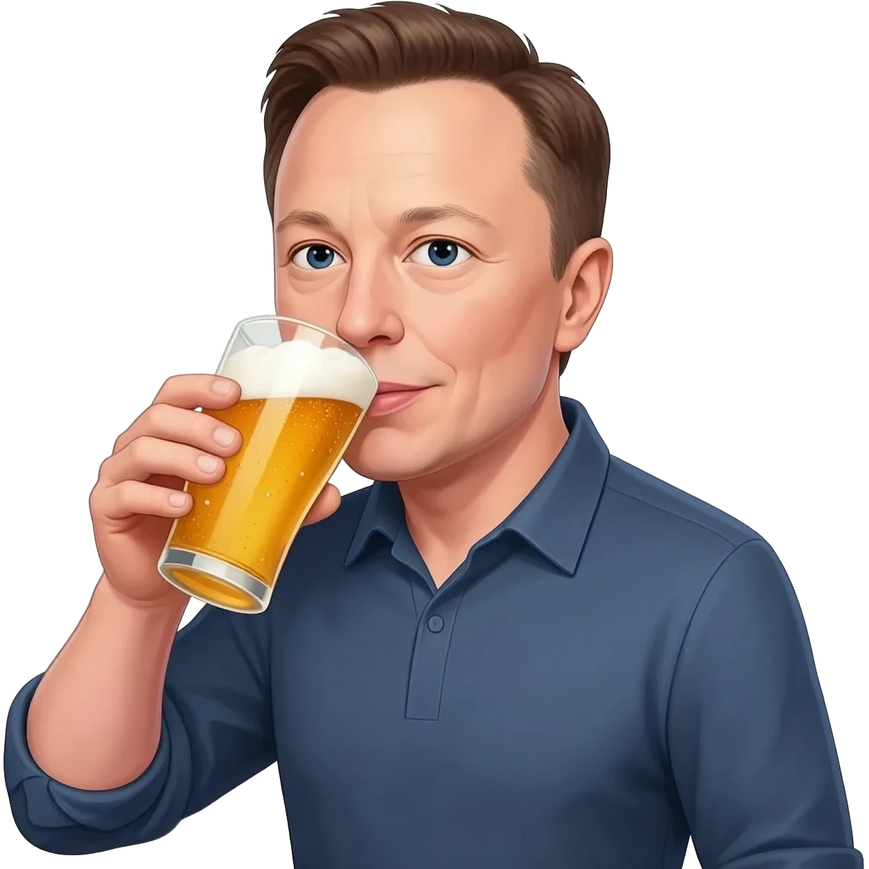 Elon Musk qui boit de la bière emoji