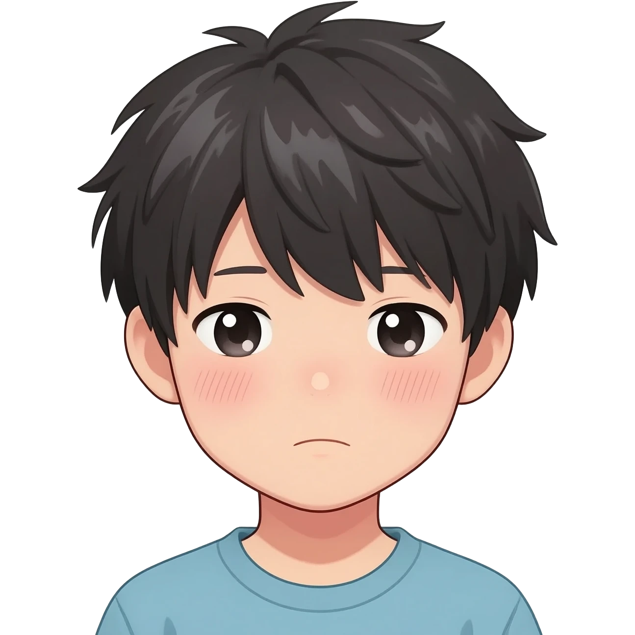 Anime boy blushing emoji