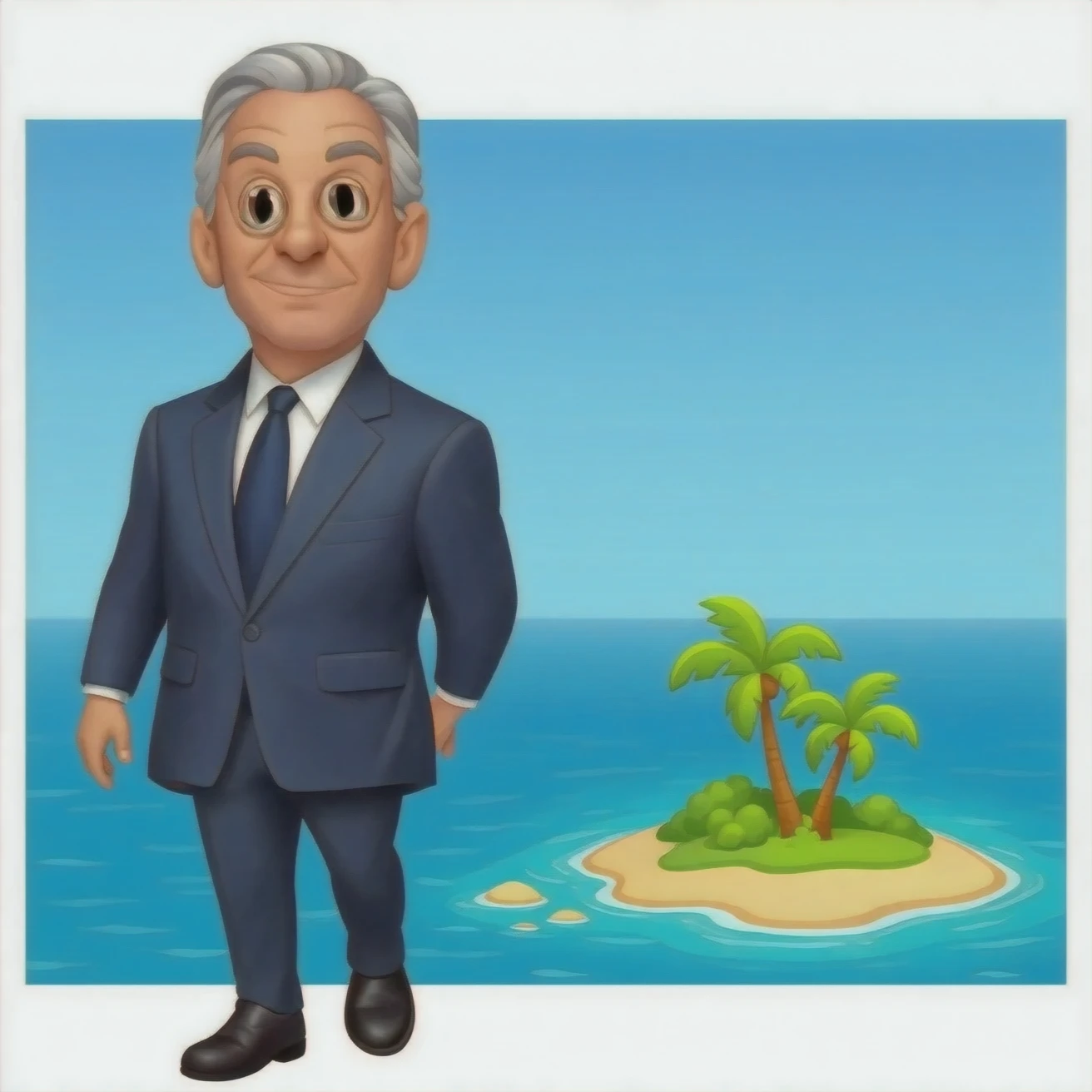 epstein next  to an island emoji