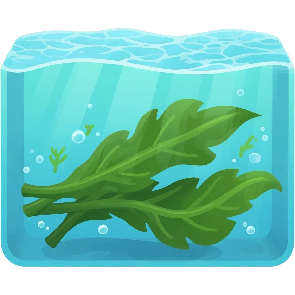 emot rumput laut di air emoji