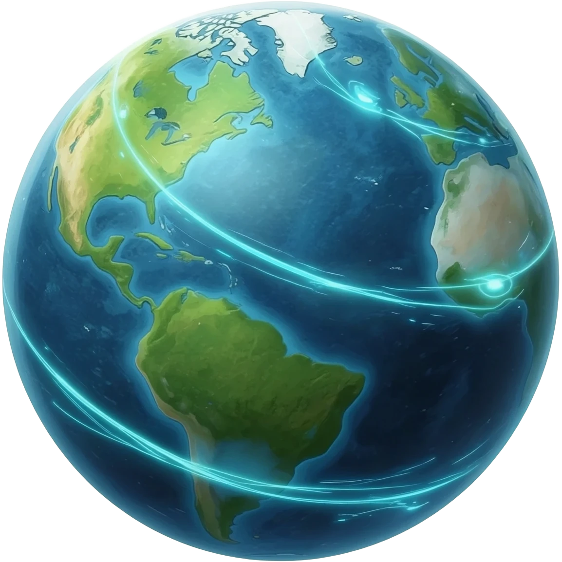 11. gigantic arcane globe spinning with glowing ley lines with the the world is yours emoji