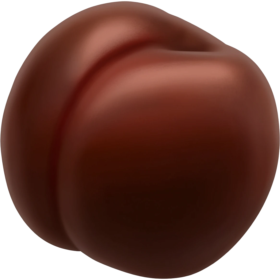 Dark brown booty peach emoji